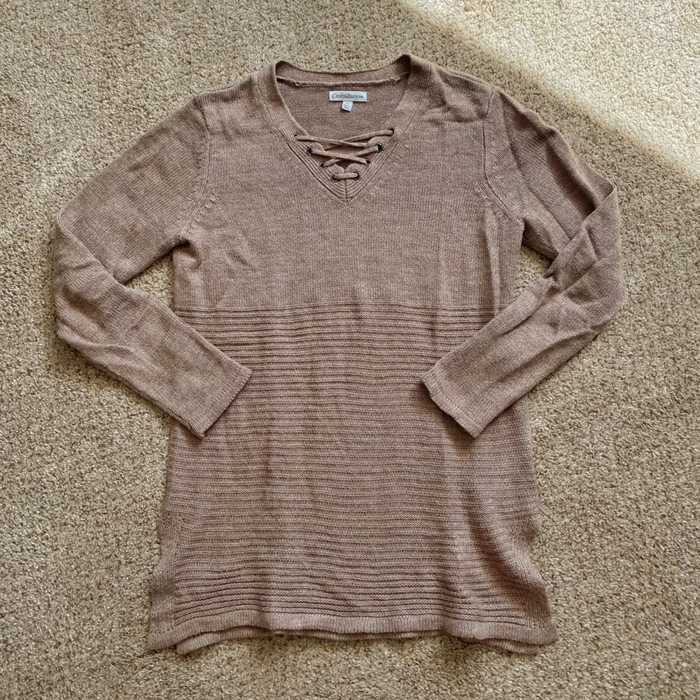 NWOT Lace Up Sweater